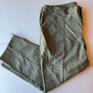 Utility High-Rise Wide Leg Pants in Olive Green